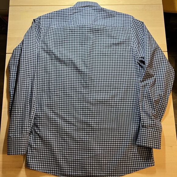 ETON Blue Dress Shirt Contemporary Fit Mens Size Large 42 16.5 Blue Checked - Picture 7 of 7